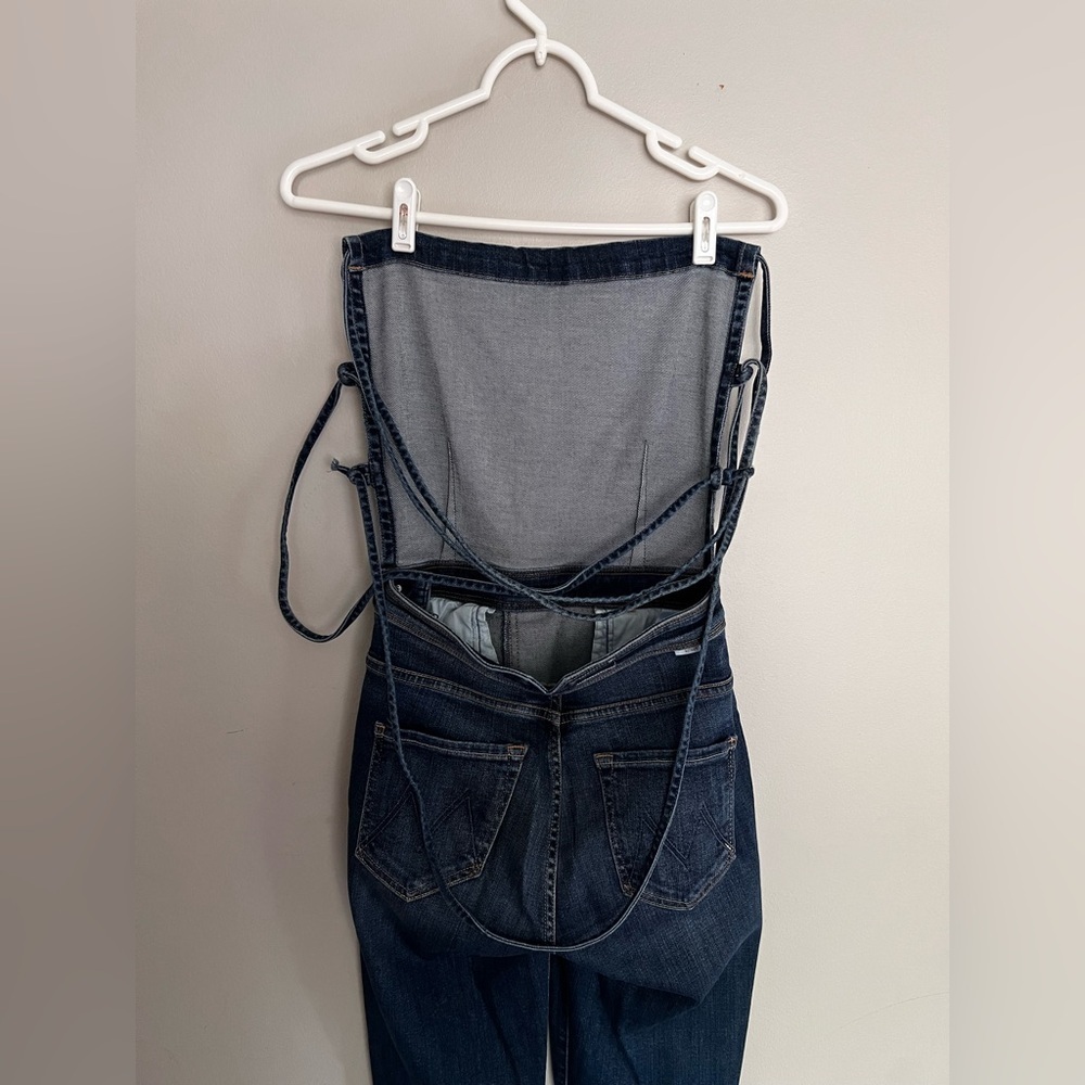 RARE Mother The Tie Back Hustler Ankle Fray Jumpsuit Pardon My French Size 26 - Picture 8 of 11